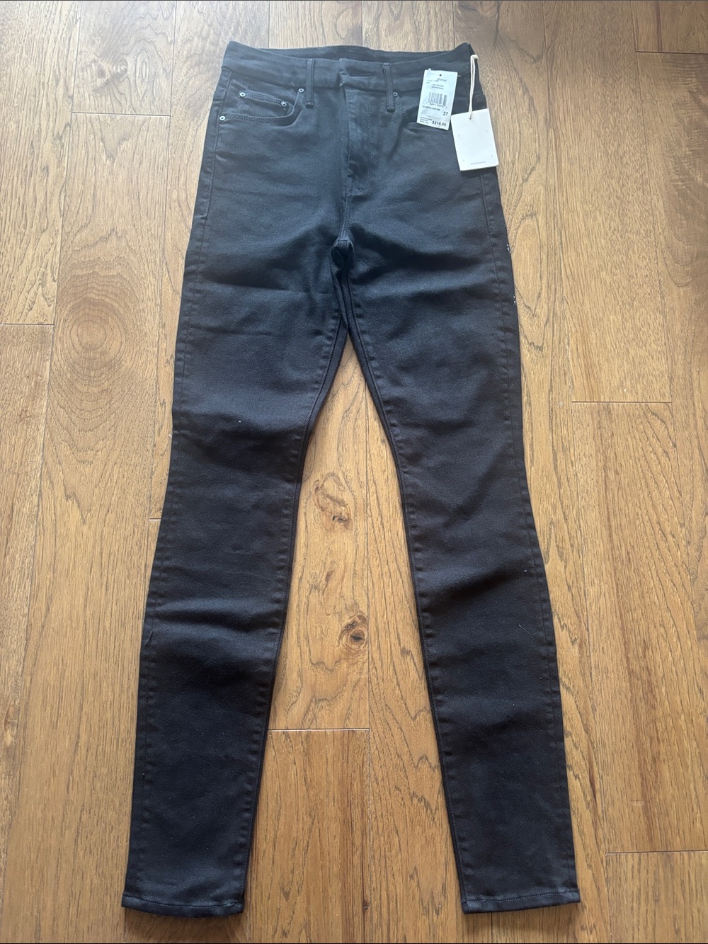 MOTHER Black High-waisted “looker skimp” black jeans